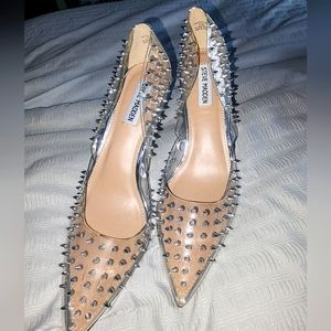 Steve Maddens Women's Shoes. Silver Spikes Size 8.5 4inch heels